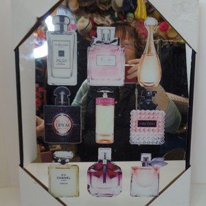 Designer Perfumes on Mirror Brand New Still in Package 14"Tall X 11.5" Wide